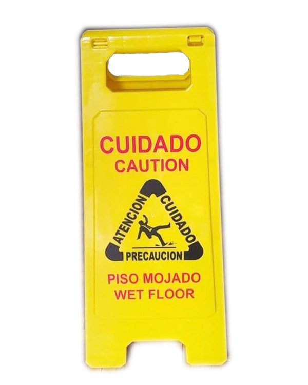 PISO MOJADO DE PLASTICO